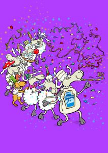 Elvis, Schaf, Fasching, Karneval, Verkleidung, Fassnacht, Polonaise, Luftschlangen, Verkleidung