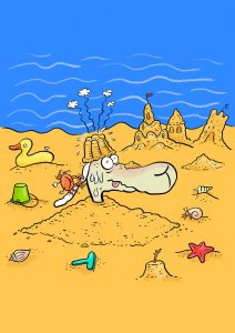 Sand, Strand, Hitze, Meer, Urlaub, Elvis, Schaf, Sandburg