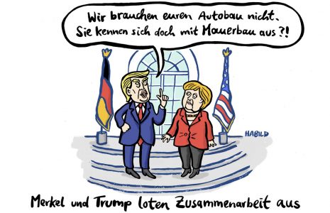 Donald Trump Angela Merkel Mauer Protektionismus Mexiko Autobau DDR Auto-Industrie Wirtschaft Zusammenarbeit Strafzölle Sanktionen