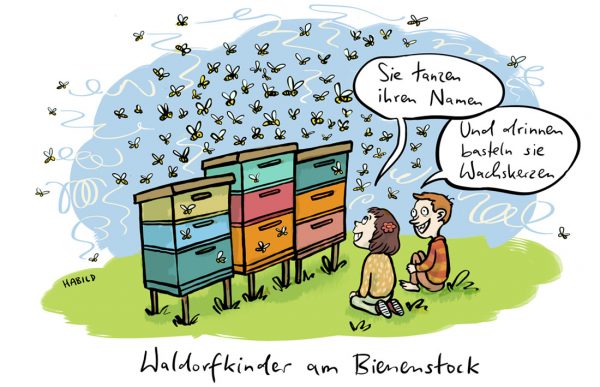 Bienen Waldorfschule Bienenstock Honig Kerzen Wachs Eurythmie