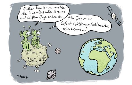 Alien Marsmännchen Weltall Wiedervereinigung