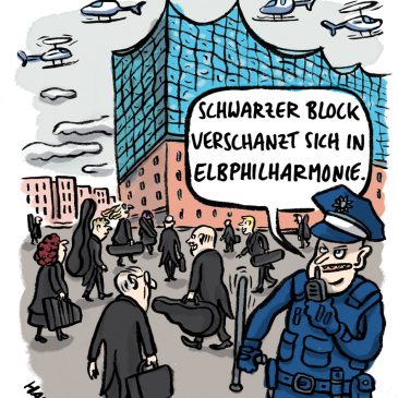 schwarzer block Hamburg G20 Elbphilharmonie Autonome Polizei Orchester Musiker Konzert