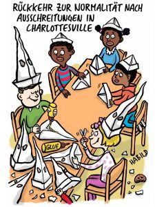 charlottesville kinder kita kindergarten basteln bastelgruppe kkk ku klux klan rassismus kinder separation trennung falten kleben papierhut mütze