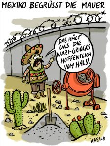 Mexiko mauer beton nazi gringos abwehr schutz rassisten usa charlottesville bedrohung