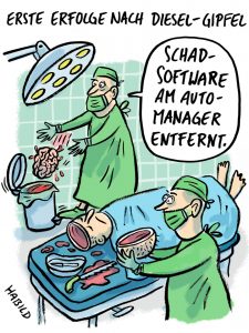 Gehirn-OP Chirurg Automanager Diesel-Gipfel Autokartell Skandal VW Daimler Porsche Audi BMW Betrug Abgas
