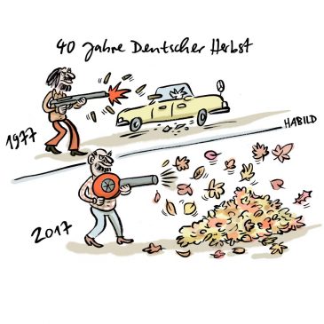 deutscher herbst, laubbläser, raf, terrorismus, rote armee fraktion, 70er jahre, herbst laub, blätter