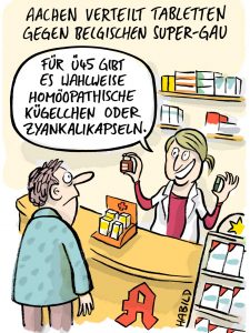 Aachen, Jodtabletten, Super-GAU, Belgien AKW, Tihange, Apotheke, Homöopathie