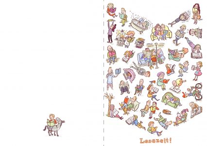 Klappkarte Lesen Buchmesse Bücher