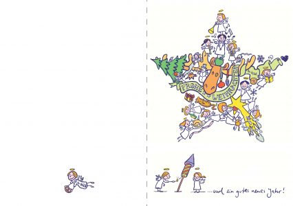 Weihnachten Karte Engel Stern