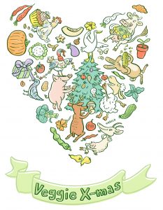 veggie X-mas weihnachten vegan tiere Herz