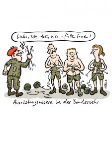 bundeswehr ausrüstung misere sparen stricken bund rekruten socken tarnfaben tarnstrick maschen fallen lassen sparen
