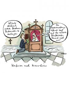 kreuz-erlass beichtstuhl kirche pfarrer beichte kreisverwaltungsreferat behörte bayern bayerische behörde kreuz söder parkausweis bewohner-parkausweis dokument