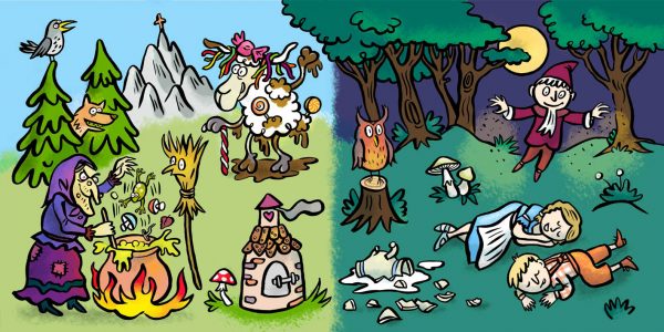 lvis und hänsel und gretel Oper engelbert Humperdinck Wagner märchenwald hexe besen knusperhexe knusperhaus kinder oper schaf elvis sandmann eule wald nacht milchkrug deutsche grammophon