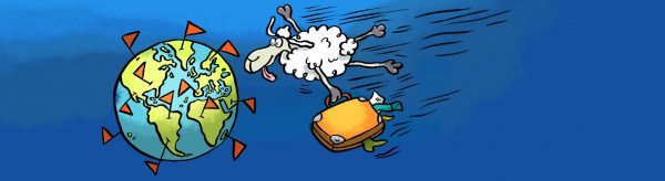 Elvis schaf erde weltall koffer