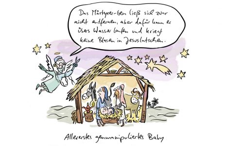 Jesus Geburt Krippe Engel Erzengel Maria Josef Jesuslatschen Märtyrer Genmanipulation Baby genmanipuliertes Baby Genschere