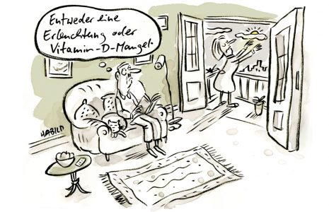 Vitamin D Lichtmangel Erleuchtung Sonne Balkon Mann Frau Esoterik Spiritualität Sonne Wolken Grau Winter schlechtes Wetter Tristesse