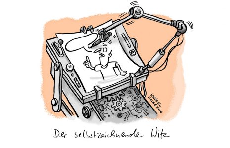maschine zeichnung cartoon witz zeichenmaschine ki künstliche intelligenz