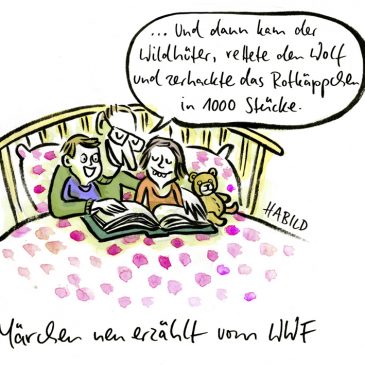 wwf, märchen, wildhüter, naturschutz, tierschutz, menschenrechte, skandal, rotkäppchen wolf, habild