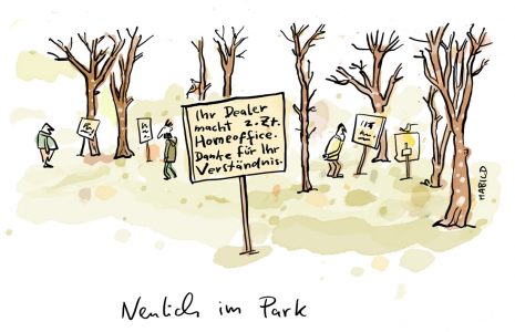 Corona, homeoffice, dealer, drogen, park, kontaktsperre, social distancing