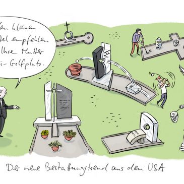 bestattung, trump, golfplatz, minigolf, trend, urne, grab, friedhof, beerdigung