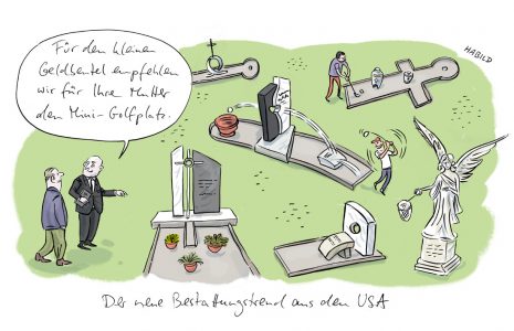 bestattung, trump, golfplatz, minigolf, trend, urne, grab, friedhof, beerdigung