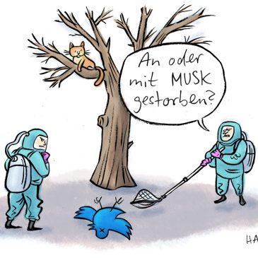 musk, elon musk, twitter, cartoon, seuche, tot, social media