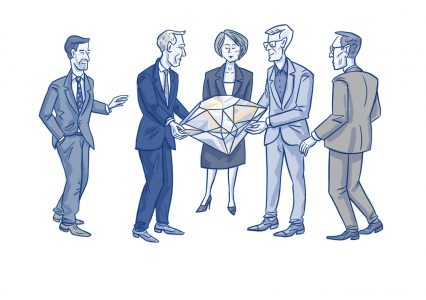 Finanzen, Wirtschaft, Illustration, Geld, Vermögen, Anlage, Symbolbild, asset management, Wirtschaftsillustration, Banker, Business, Banking