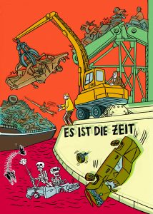 Hafen Trier, Zeitenwende, Monster, Binnenhafen, Gramsci, Schrott, Verschrottung, Schrottpresse, Krieg, Abrüstung,