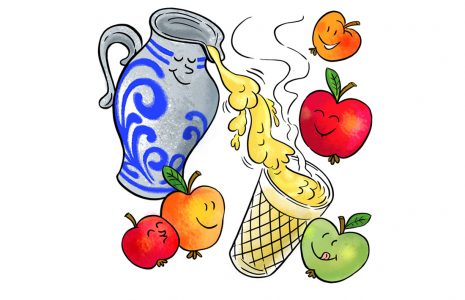 Bembel, Äppel, Apfel, Apfelwein, Ebbelwoi, Äppler, Frankfurt, Cartoon