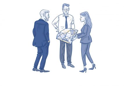 Finanzen, Wirtschaft, Illustration, Geld, Vermögen, Anlage, Symbolbild, asset management, Wirtschaftsillustration, Banker, Business, Banking