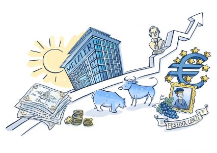 Finanzen, Wirtschaft, Illustration, Geld, Vermögen, Anlage, Symbolbild, asset management, Wirtschaftsillustration, Business, Banking, Börse, Aktien, Cartoon, Bank, Bankhaus, Kaufkraft, Preisniveau, Geldanlage