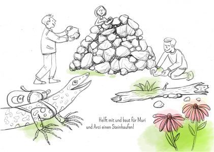 Eidechse, Ausmalbuch, Naturschutz, Reptilien, Echse, Kinderbuch, Natur, heimische Tiere, bedrohte Tiere, Mauereidechse