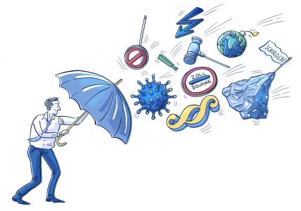 Finanzen, Politik, Finanzwelt, Gefahren, Aktienkauf, Wirtschaft, Illustration, Geld, Vermögen, Anlage, Symbolbild, Wirtschaftsillustration, Business, Banking, Börse, Aktien, Cartoon, Geldanlage