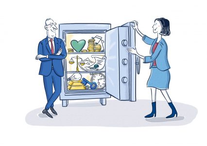 Finanzen, Finanzwelt, Aktienkauf, Wirtschaft, Illustration, Geld, Vermögen, Anlage, Symbolbild, Wirtschaftsillustration, Business, Banking, Börse, Aktien, Cartoon, Geldanlage, Vermögen