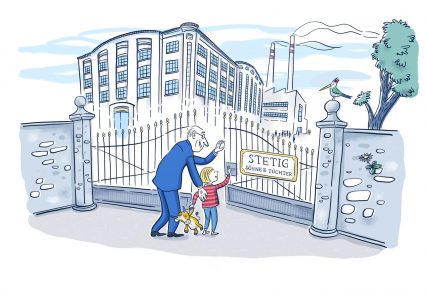 Firma, Erbschaft, Familienunternehmen, Tradition, Finanzen, Finanzwelt, Wirtschaft, Illustration, Geld, Vermögen, Anlage, Symbolbild, Wirtschaftsillustration, Business, Banking, Börse, Aktien, Cartoon, Geldanlage, Vermögen