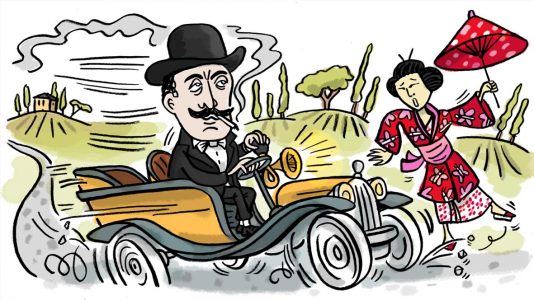 klassik, klassische musik, illustration, oper, Madama Butterfly, Italien, komponisten, porträt, portait, musik, karikatur, cartoon, komponist,