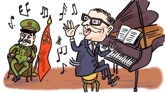 klassik, klassische musik, illustration, Stalin, russland, sowjetunion, klavier, komponisten, porträt, portait, musik, karikatur, cartoon, komponist,