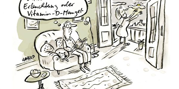 Vitamin D Lichtmangel Erleuchtung Sonne Balkon Mann Frau Esoterik Spiritualität Sonne Wolken Grau Winter schlechtes Wetter Tristesse