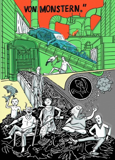 Monster Hafen Trier, Zeitenwende, Monster, Binnenhafen, Schrottpresse, Verschrotten, Apokalypse, Schrottplatz