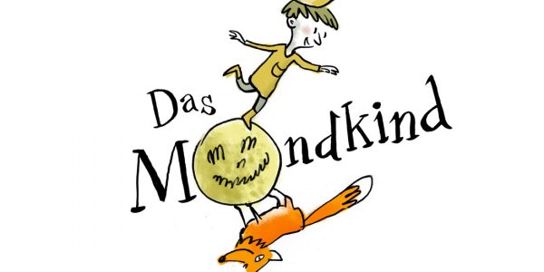 Illustration, Kinderbuch, Zeichnung für Kinder, Kinderillustration, Mond, Fuchs, Mondkind, Titelillu