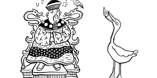 Illustration, Kinderbuch, Zeichnung für Kinder, Kinderillustration, Feige, Gans, Kaiser, China