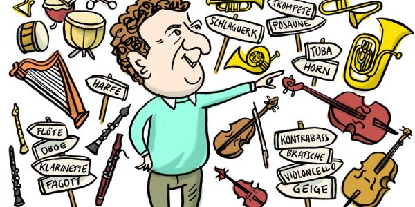 klassik, klassische musik, illustration, instrumente, komponisten, porträt, portait, musik, karikatur, cartoon, komponist,