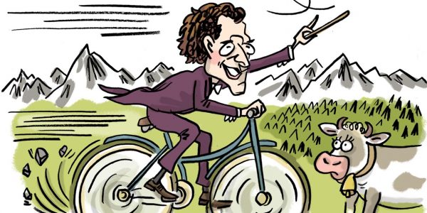 klassik, klassische musik, illustration, Alpen, fahrrad, komponisten, porträt, portait, musik, karikatur, cartoon, komponist,
