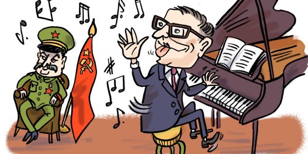klassik, klassische musik, illustration, Stalin, russland, sowjetunion, klavier, komponisten, porträt, portait, musik, karikatur, cartoon, komponist,